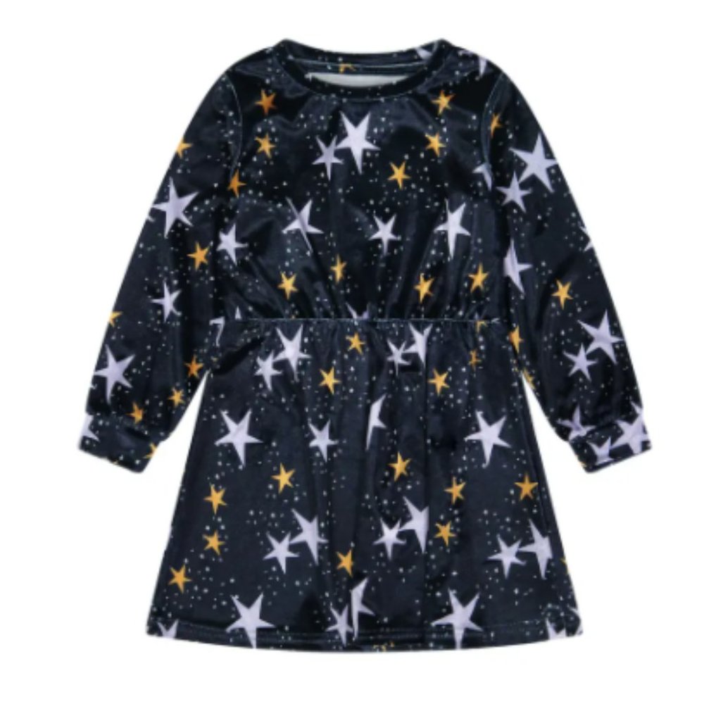 Velvet Star Print Dress